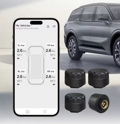 Universal Bluetooth TPMS Tyre Pressure Motorcycle Car 4 Sensors iOS Android
